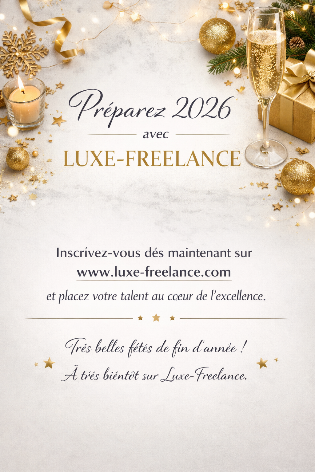 Bonnes fêtes de fin d’année à tous les freelances du luxe