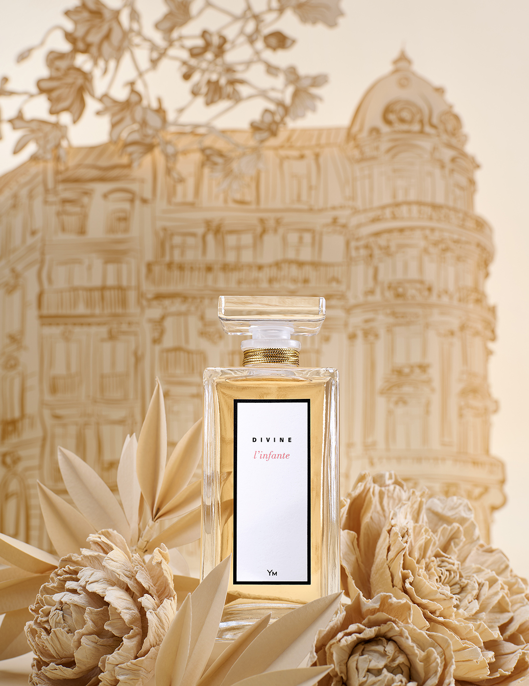 Décores en papier pour l'univers de parfum