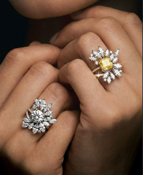 Duo de Bagues Diamants Solaires